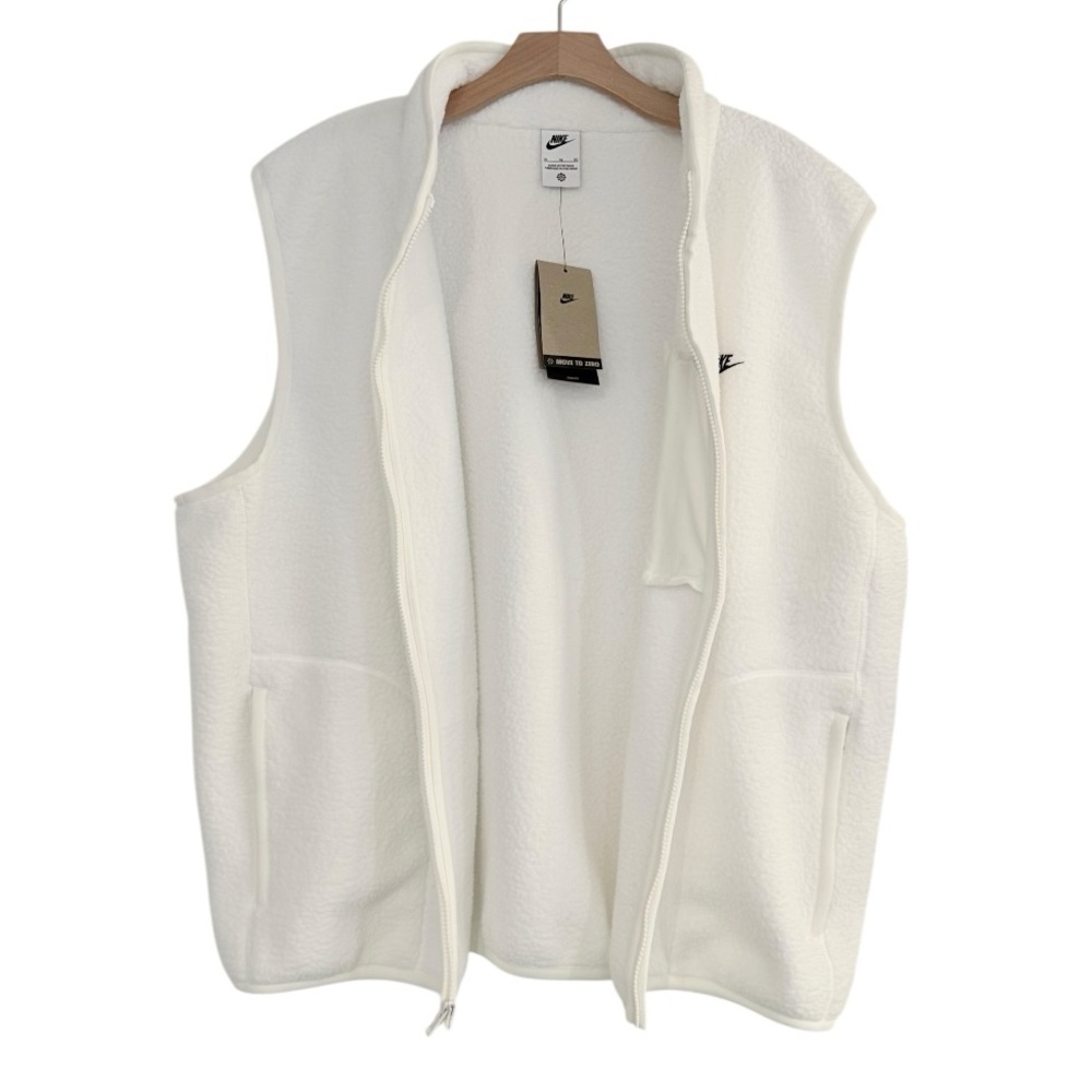 NIKE Men’s Sportswear Club Winterized Sherpa Vest White NEW - Picture 4 of 10